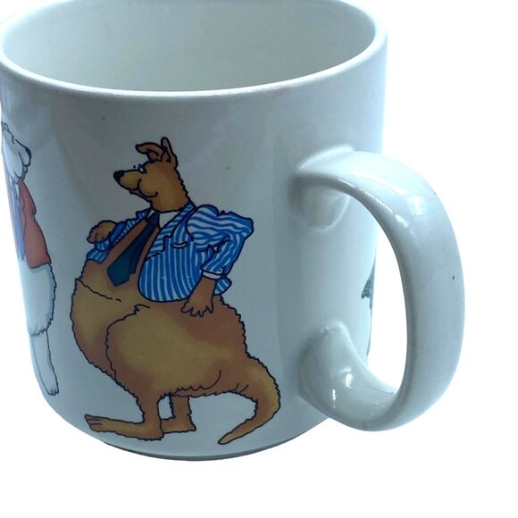 Russ Berrie This Place Is A Zoo Ceramic Mug Alligator Kangaroo Pig Frog Penguin - Picture 4 of 7